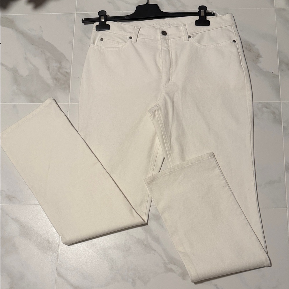 Escada Women's High Rise Jeans - White/ Swarovski